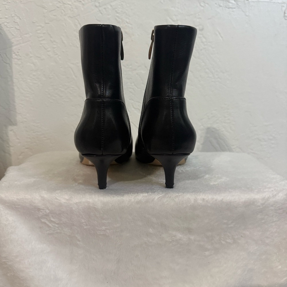 Sleek Black Heeled Ankle Boots - Picture 4 of 9
